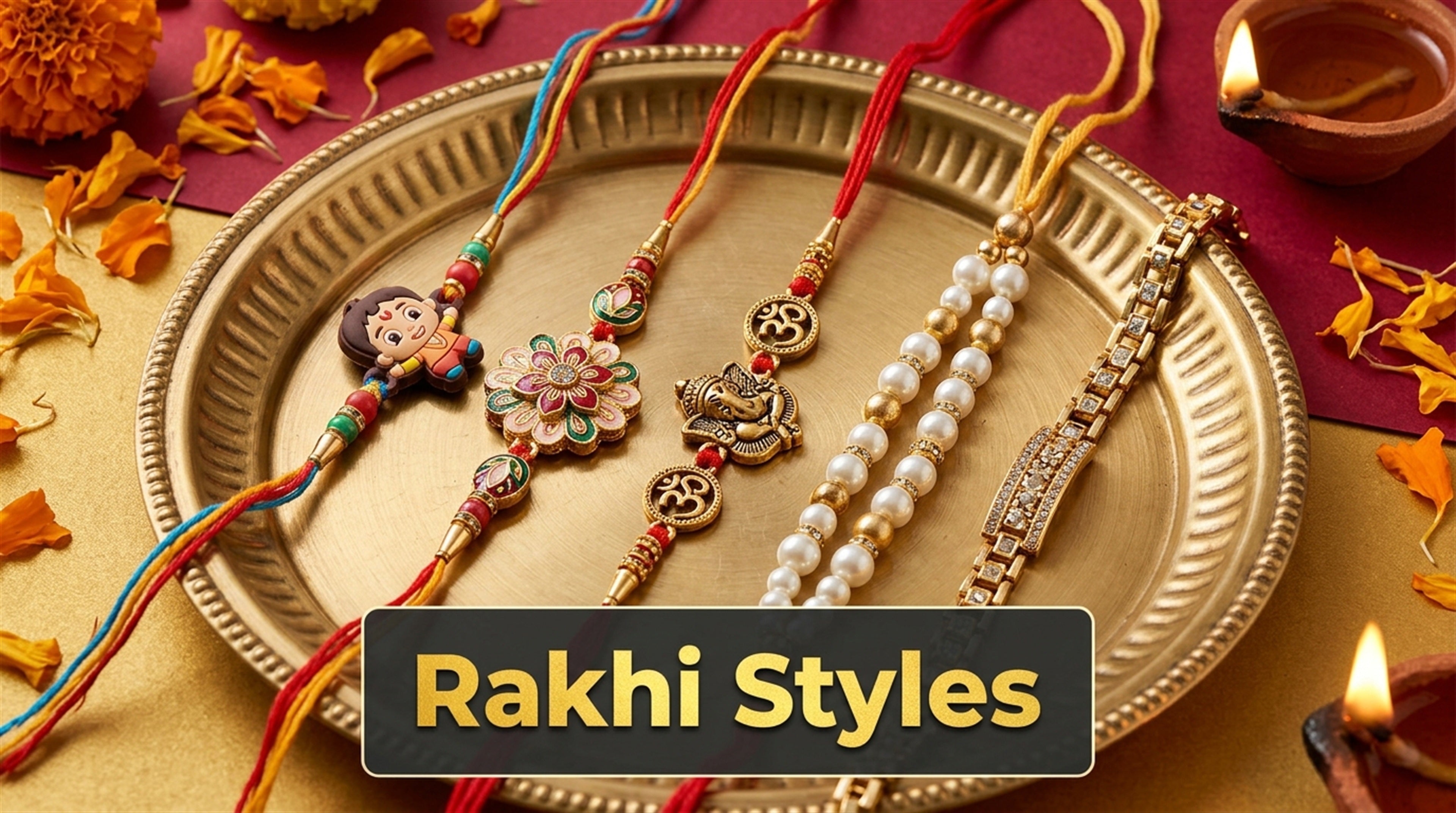 Rakhi Styles - Premium traditional and modern Rakhi designs including Kids, Pearl, Devotional, Flower and Bracelet Rakhis on Alvenza