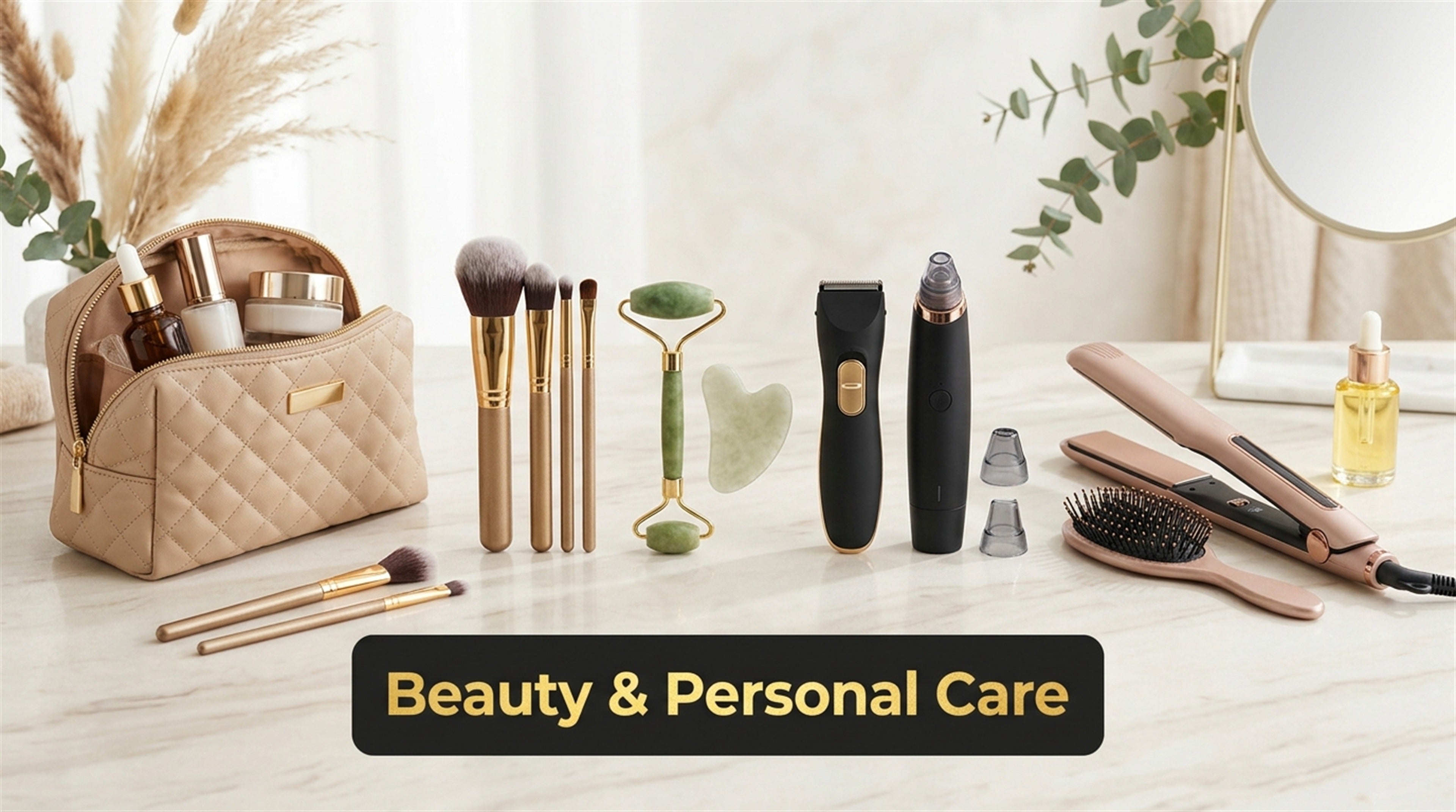 Beauty and Personal Care - Premium skincare tools, cosmetic travel pouches, hair straighteners, makeup brushes, and personal care accessories on Alvenza