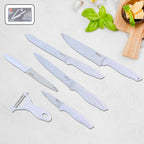 ALVENZA Marble Coated Kitchen Knife Set – 6-Piece Sharp & Stylish
