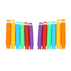 ALVENZA Sensory Fidget Tubes – 12-Pack Colorful Stretch & Pop Toys | Little Learners