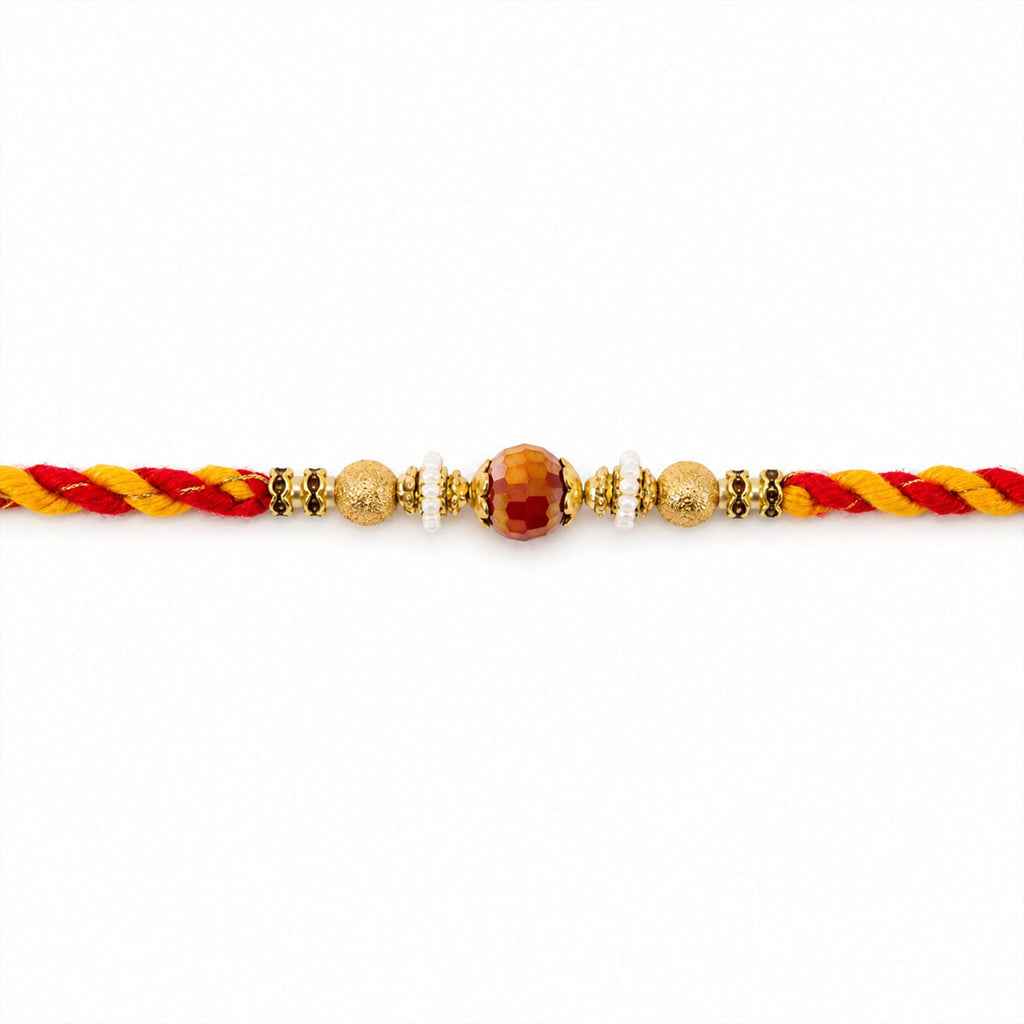 ALVENZA Beautiful Pearl Bead Rakhi with Soft Festive Shades and Elegant Designer Look