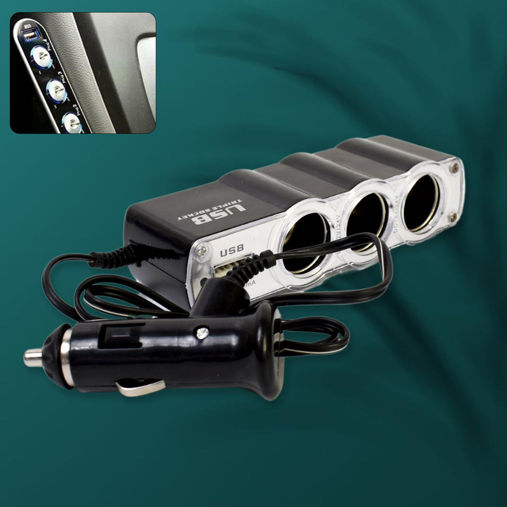 ALVENZA 12V Car Lighter Socket Splitter with USB Charger – PowerXpert