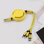 ALVENZA Retractable Charging Cable – 3-in-1 Universal Type C Micro USB | Indo Glow