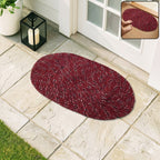 Red Oval Non-Slip Floor Mat Durable & Soft for Indoor Use