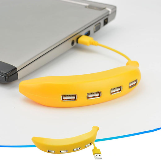 ALVENZA Banana Shape USB Hub – 4-Port 2.0 Splitter | Wiregenix
