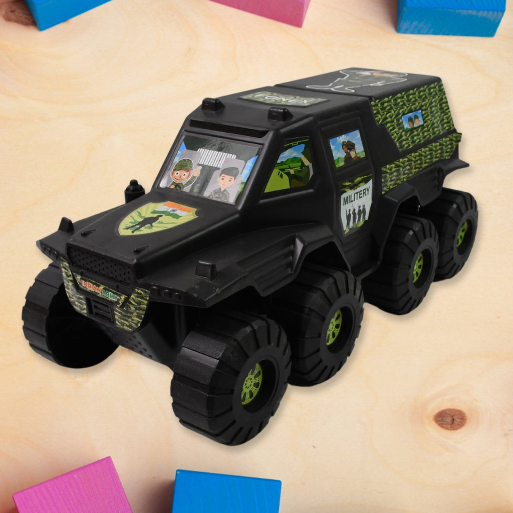 Military Toy Car 8-Wheel Plastic Army Vehicle - Detail View 6