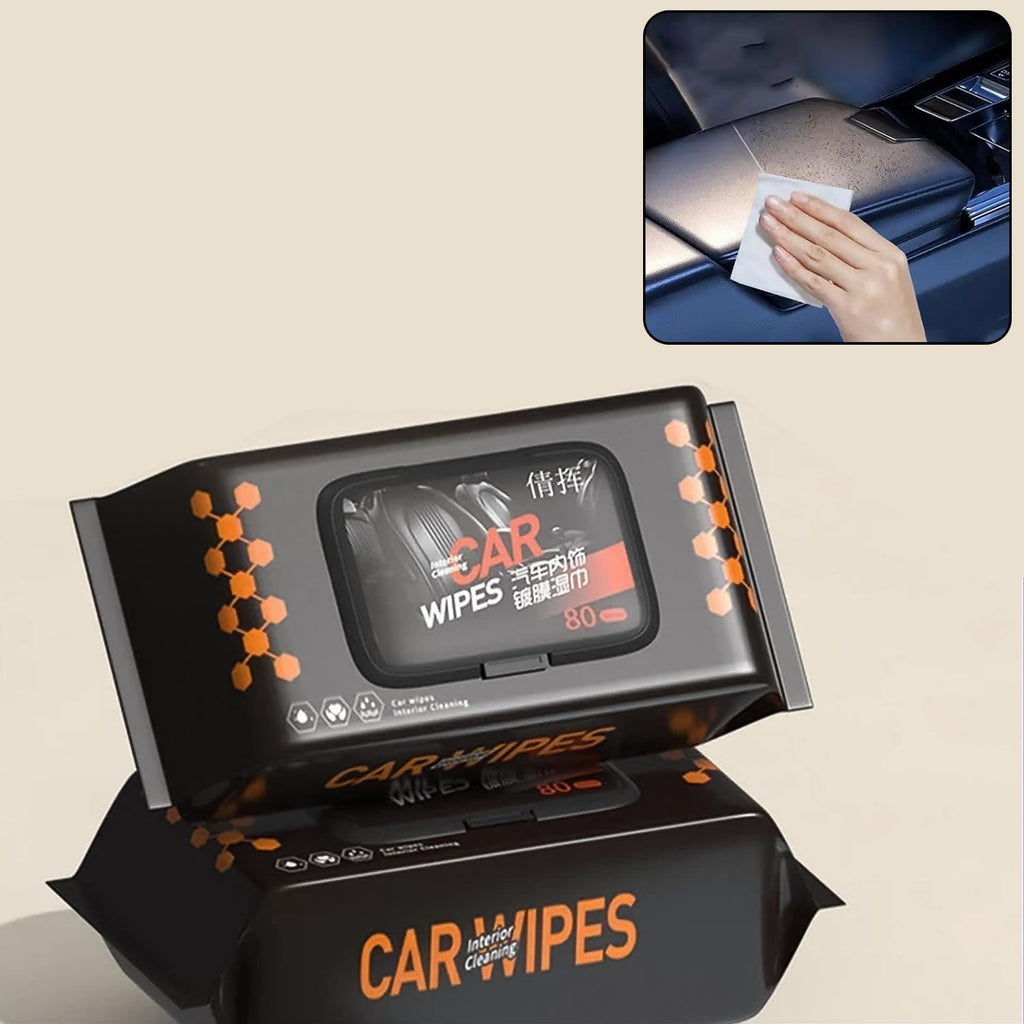 ALVENZA Car Cleaning Wipes – Dashboard & Interior Polish (80 Pcs) | Velvet Wheels