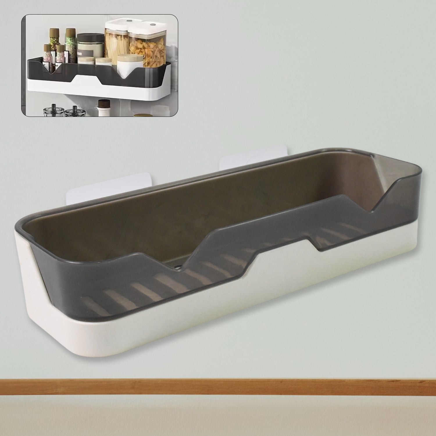 Adhesive Shower Caddy Rustproof Plastic Organizer | FreshAura