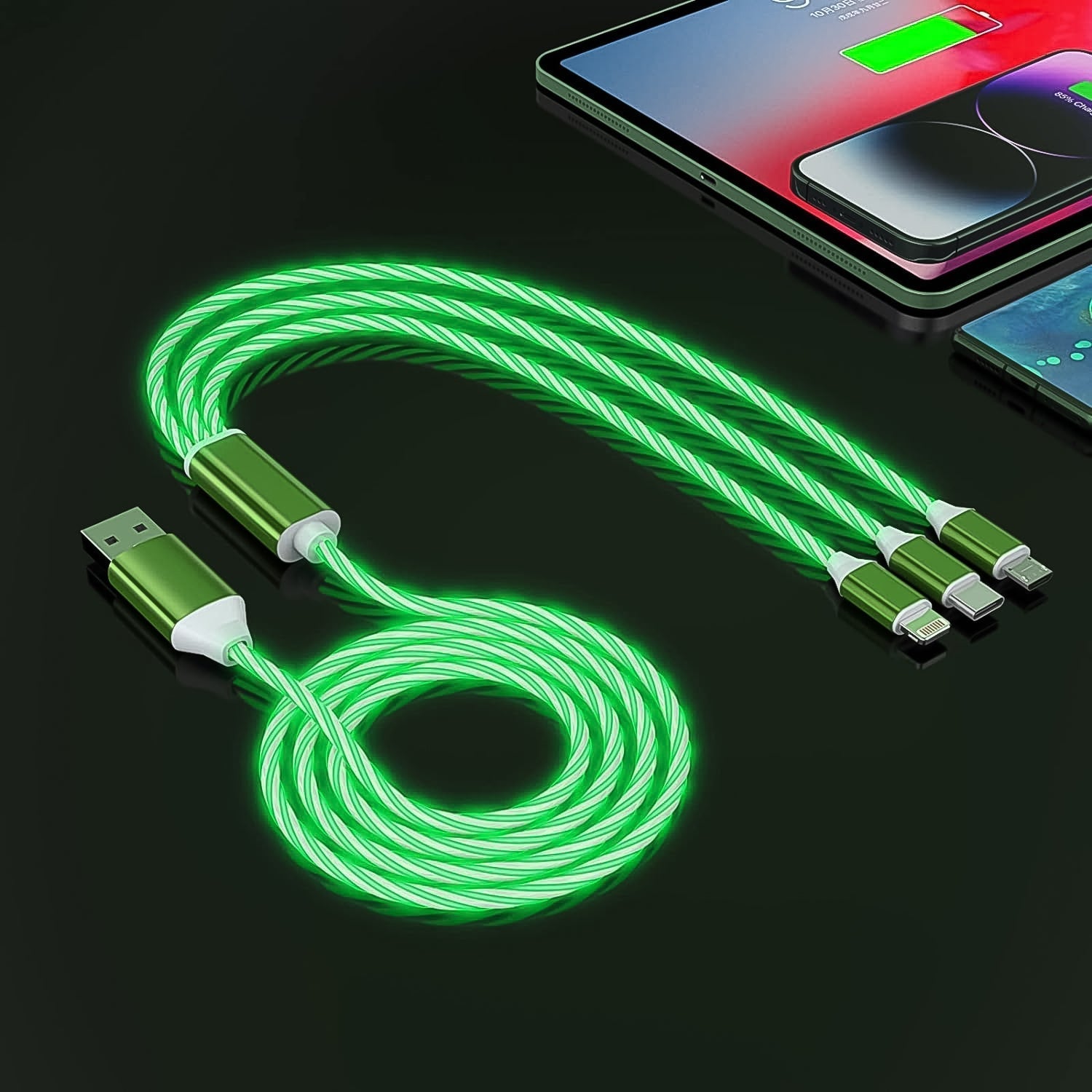 ALVENZA 3-in-1 Charging Cable – LED Fast Charger for Multi-Devices | Gambit