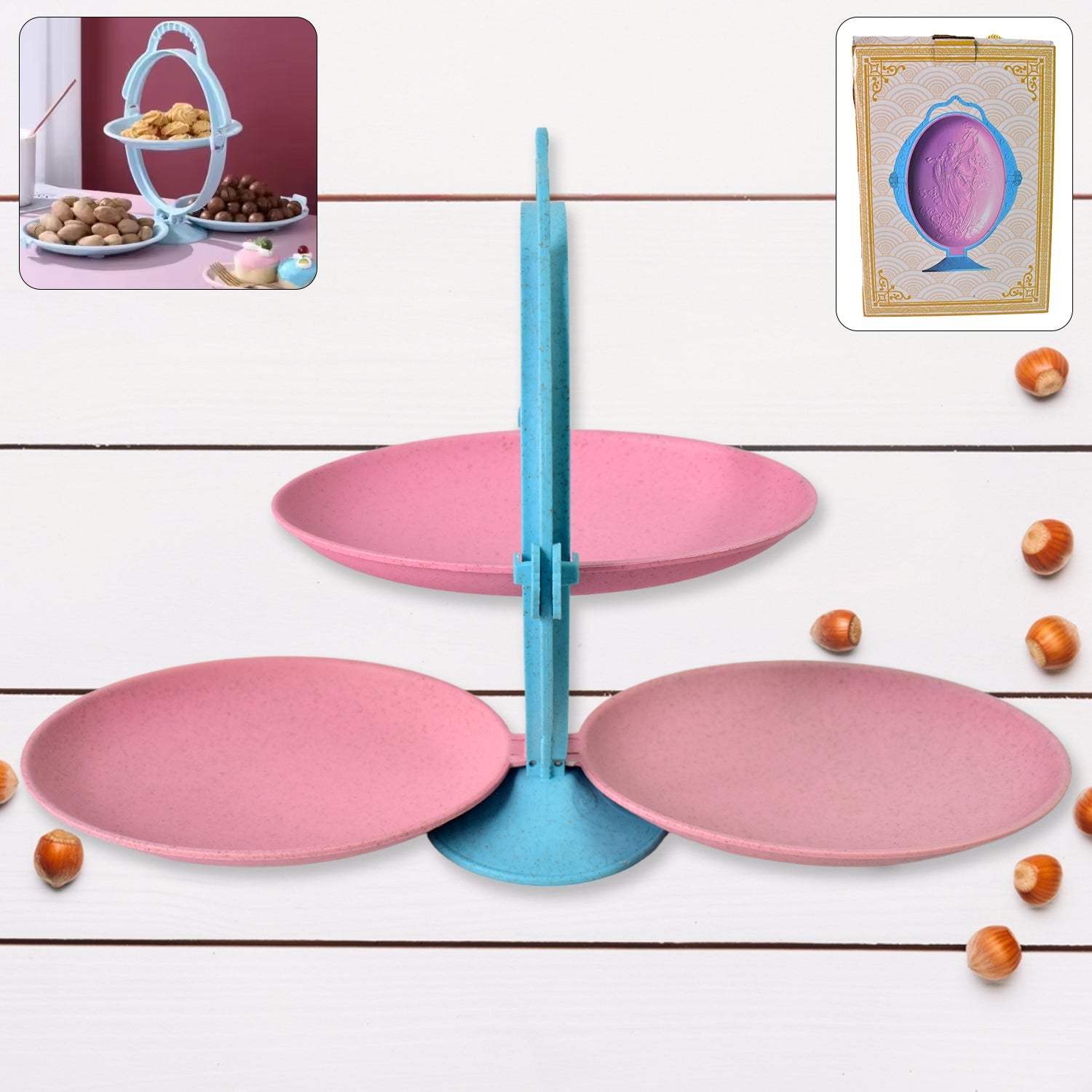 Foldable Fruit Plate Space-Saving Multi-Use Kitchen Organizer