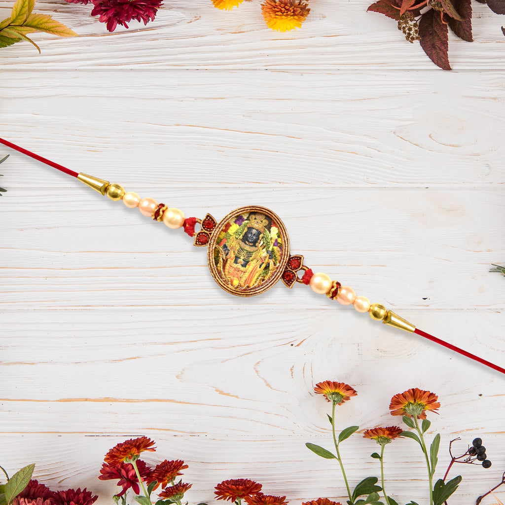 ALVENZA Golden Rakhi Combo for Brother - 5 Assorted Designs with Surprise