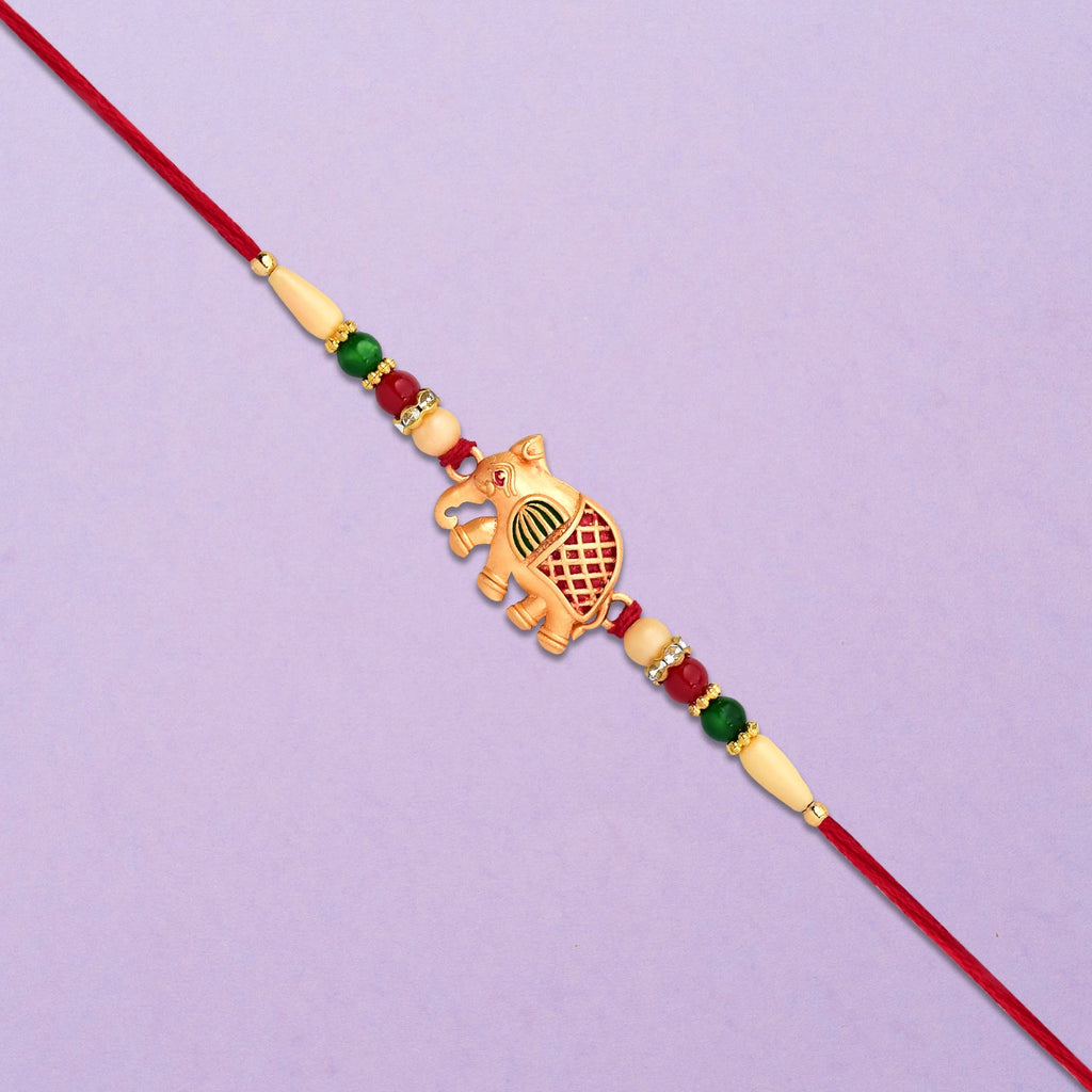 ALVENZA Elephant Rakhi – Handcrafted Traditional Design for Raksha Bandhan