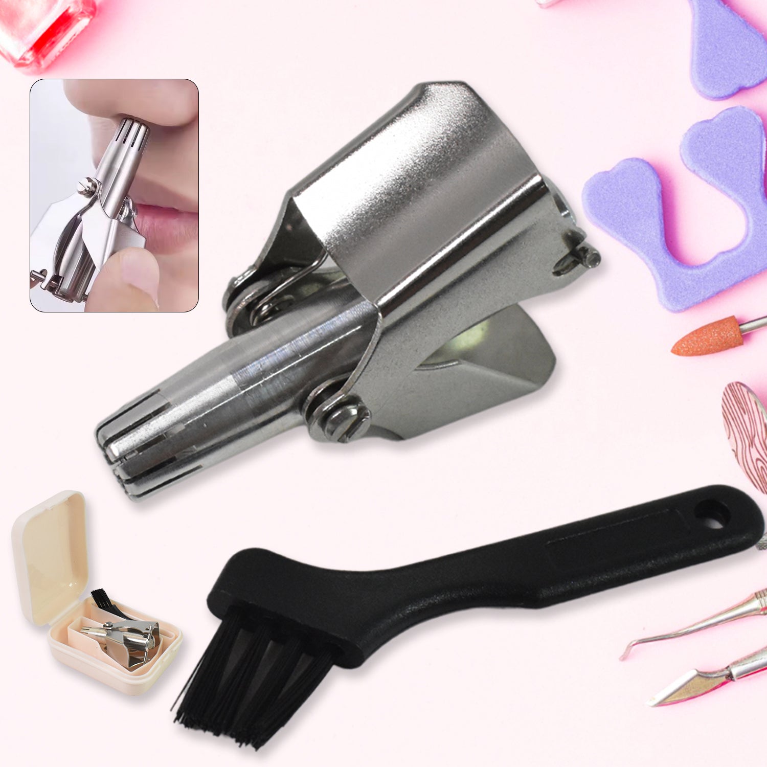 Nose Hair Clipper Stainless Steel Manual Trimmer | Calm & Curl