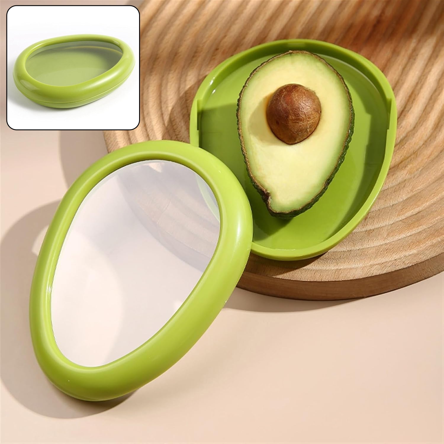 Green Oval Vegetable Container Keeps Produce Fresh & Organized