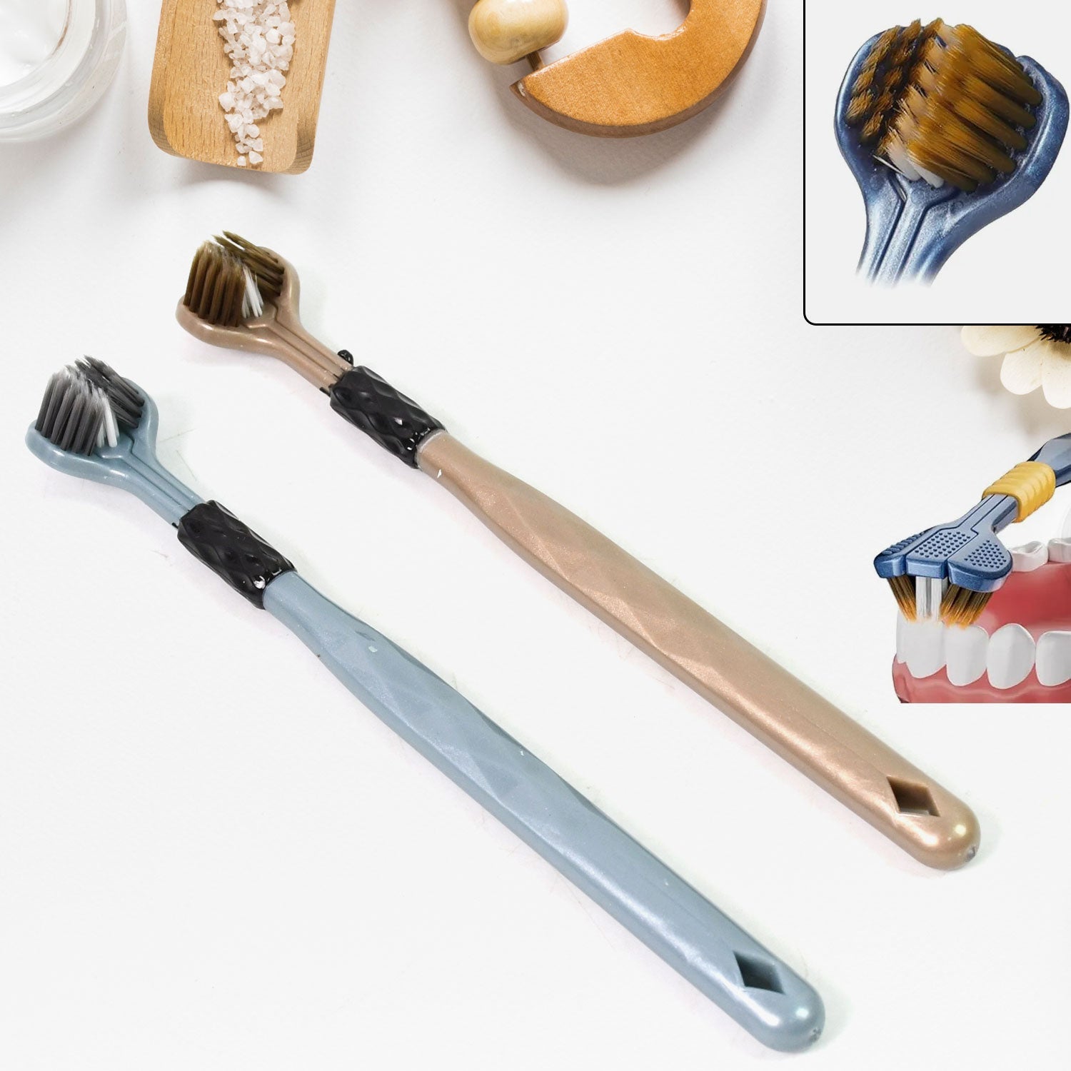 3-Sided Toothbrush Soft Bristle Set for Complete Oral Care | BrushedUp