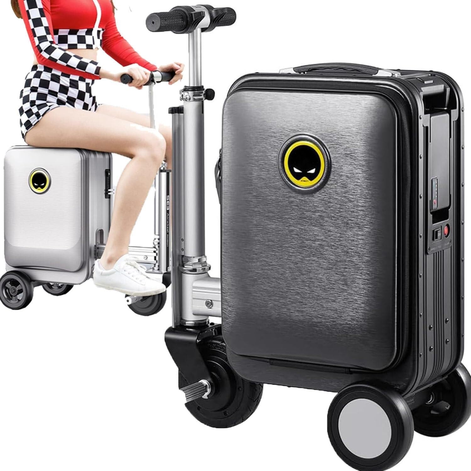 Electric Scooter Suitcase Rideable Smart Luggage with Removable Battery | - Front View