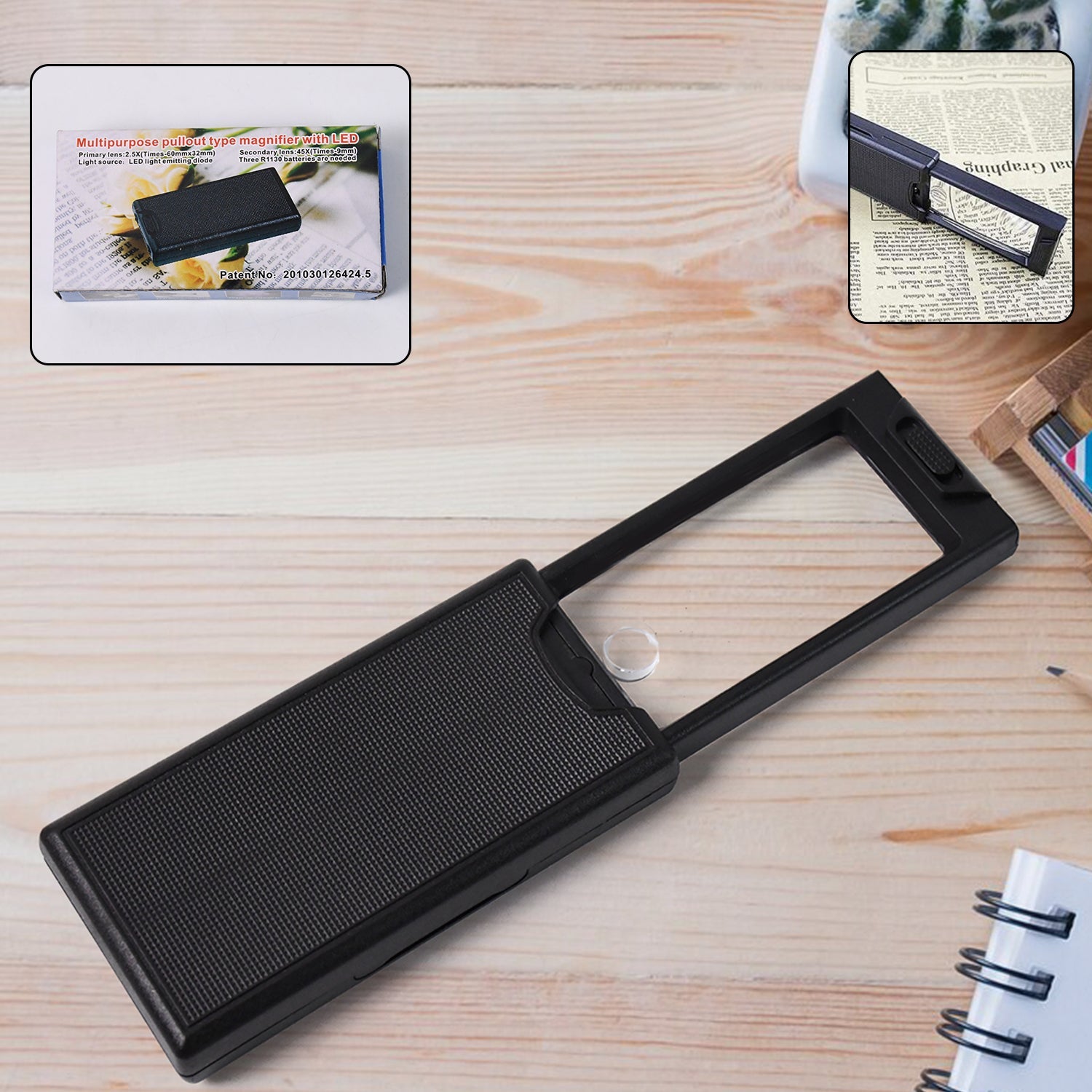 ALVENZA Extendable LED Magnifier – Portable & Durable Reading Aid