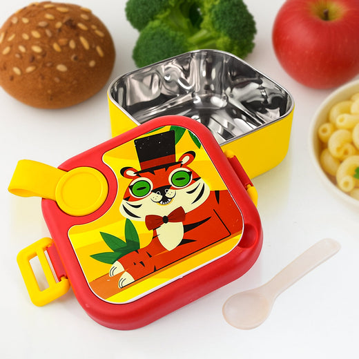ALVENZA Kids Stainless Steel Lunch Box – Leakproof Tiger Design