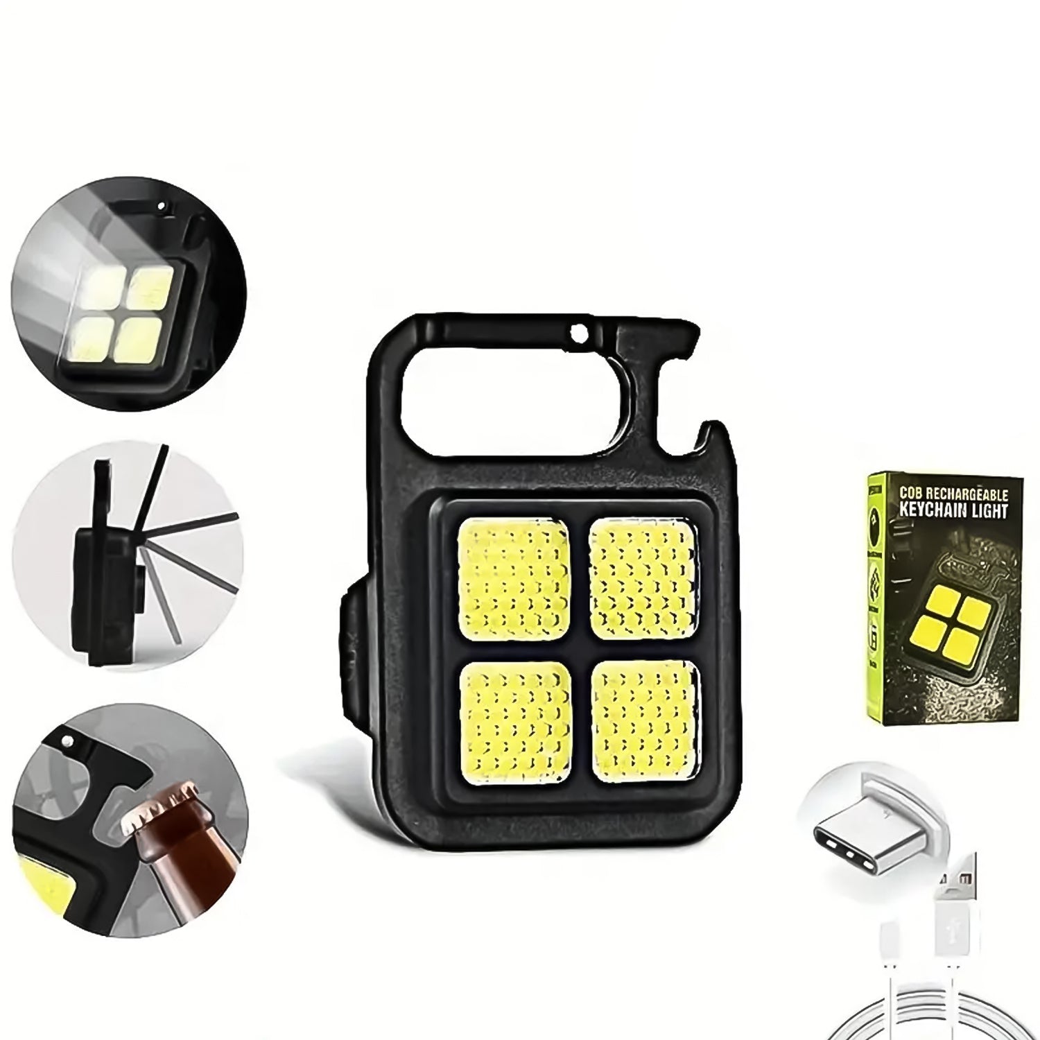 ALVENZA Mini LED Keychain Light – 3 Modes & Bottle Opener | Indo Glow