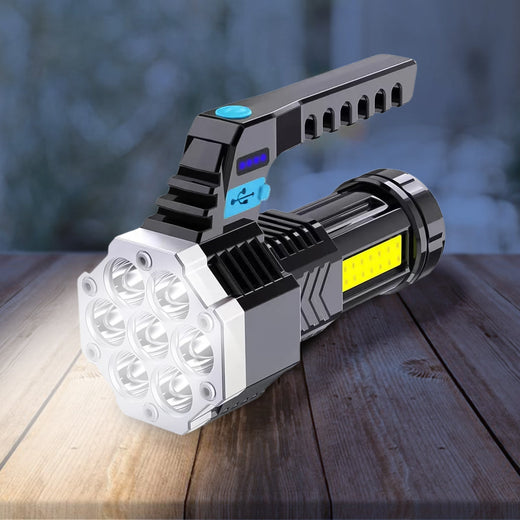 ALVENZA Rechargeable LED Flashlight – Portable 7-LED COB Torch | PHOBIA