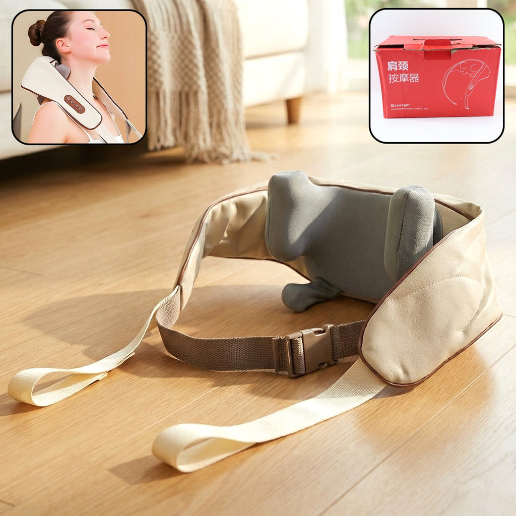 Neck & Shoulder Massager Belt – Extra-Wide Ergonomic Cushion