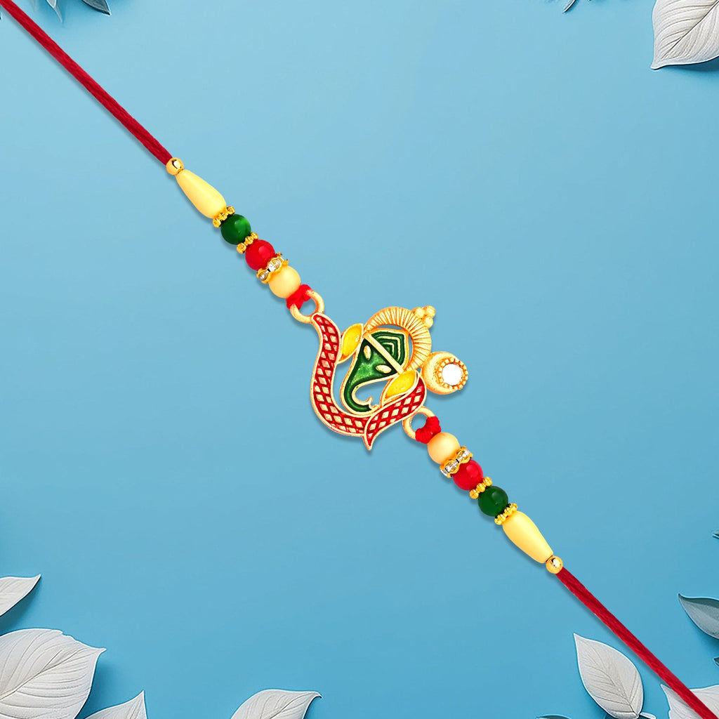 ALVENZA Ganpati Rakhi – Elegant Traditional Thread for Brother