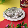 Oval Puja Thali with Kumkum Holders Traditional & Durable Design
