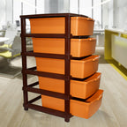 ALVENZA Plastic Home Storage Organizer – 5-Layer Large Modular Drawer