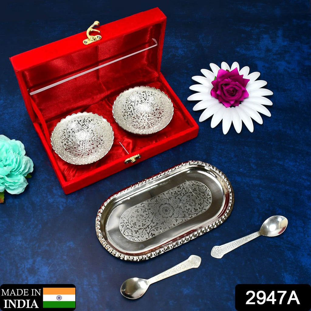 ALVENZA Silver Plated Bowl Set – Brass Serving Tray | Lunchie Bunchie