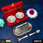 ALVENZA Silver Plated Bowl Set – Brass Serving Tray | Lunchie Bunchie
