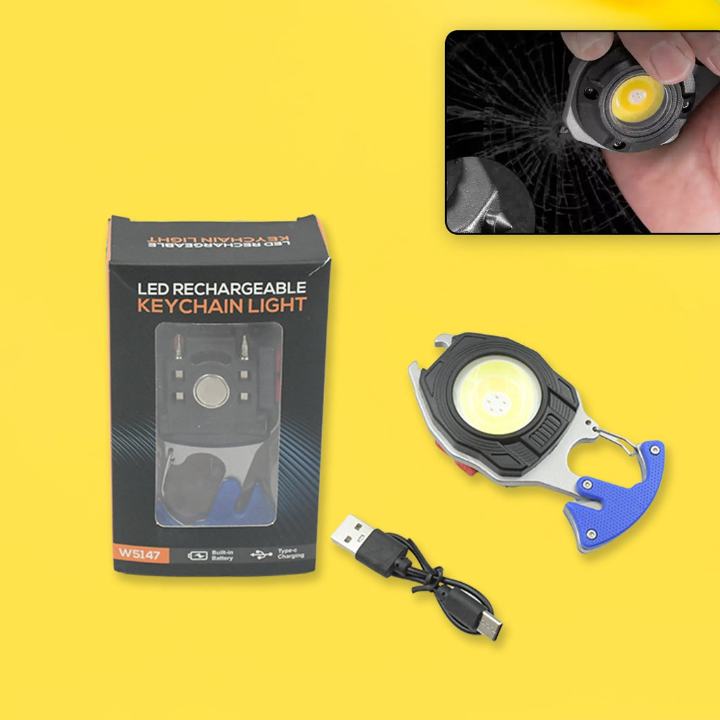 ALVENZA Rechargeable LED Keychain Flashlight – 6 Modes, Super Bright | Indo Glow