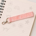 ALVENZA Girl Power Fabric Ribbon Keychain – Motivational & Durable Accessory