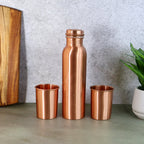 ALVENZA Copper Water Bottle Set – 1L Bottle & 2 Glasses | Own Hydrate