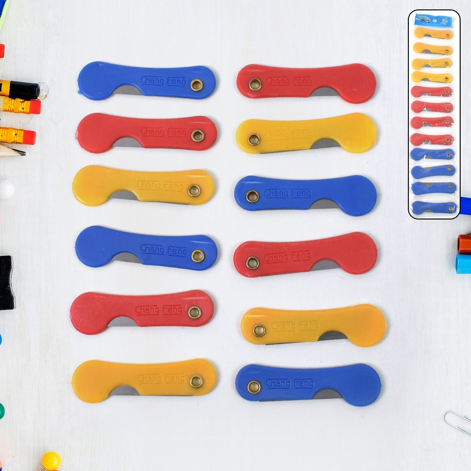 Mini Paper Cutter Knife Multicolour 12-Pack | CutNova