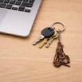 ALVENZA Bal Krishna Makhan Chor Keychain – Premium Antique Gold Finish