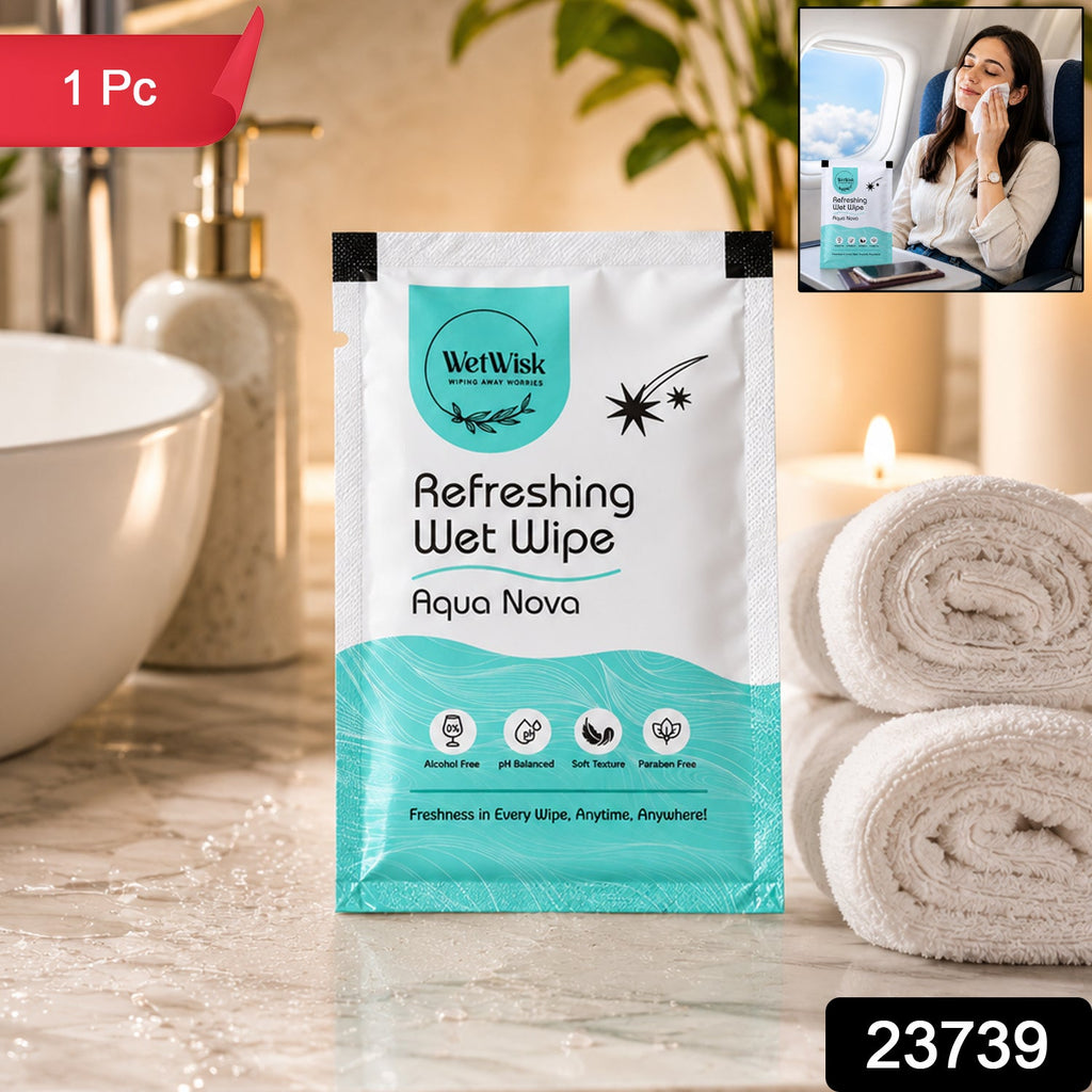 Aqua Nova Refreshing Wet Wipe Gentle & Travel-Friendly Cleansing - Side View