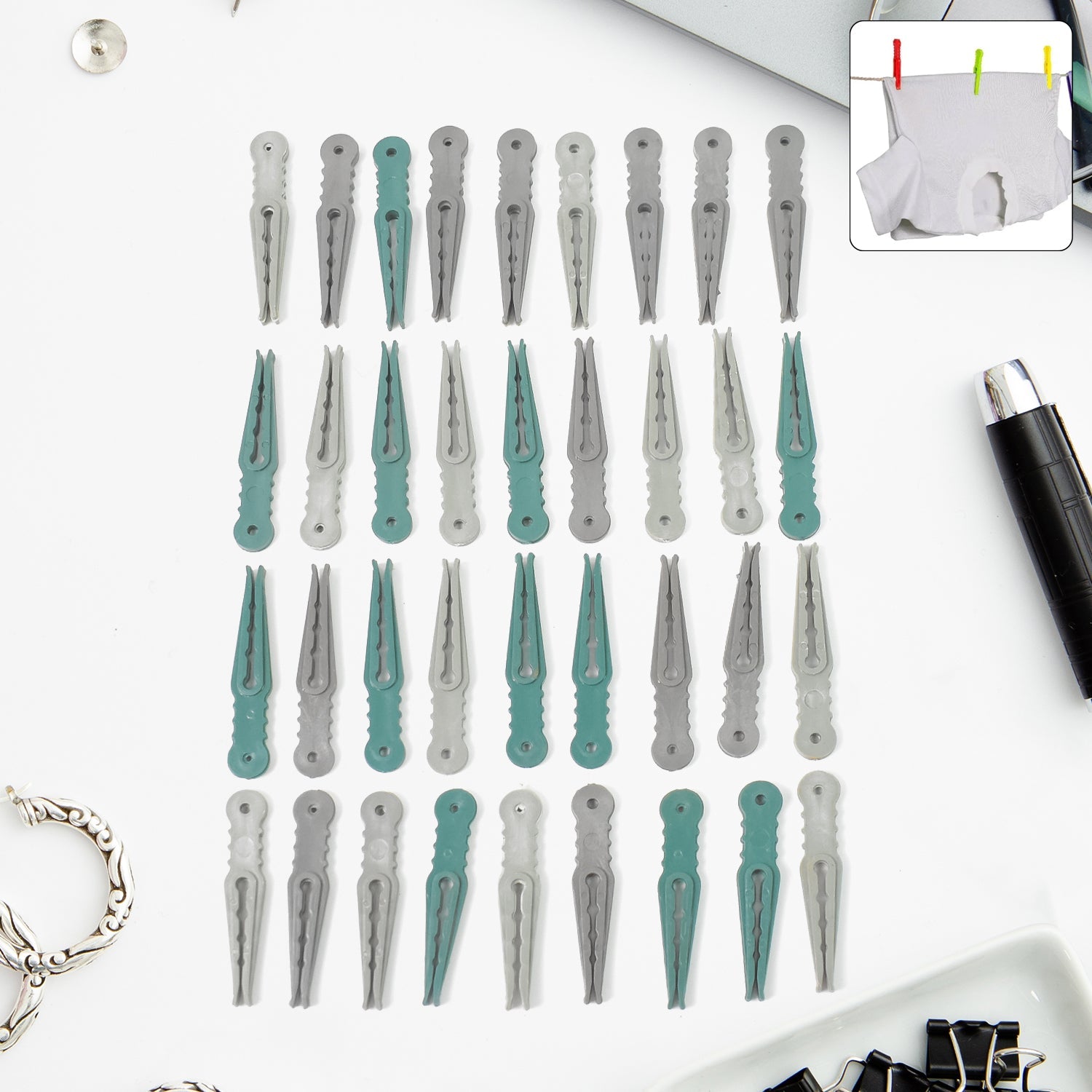 Plastic Cloth Pegs (36 Pcs) Multipurpose & Strong | BathNova