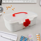 First Aid Box – 3-Compartment Portable Medicine Kit | Organivo