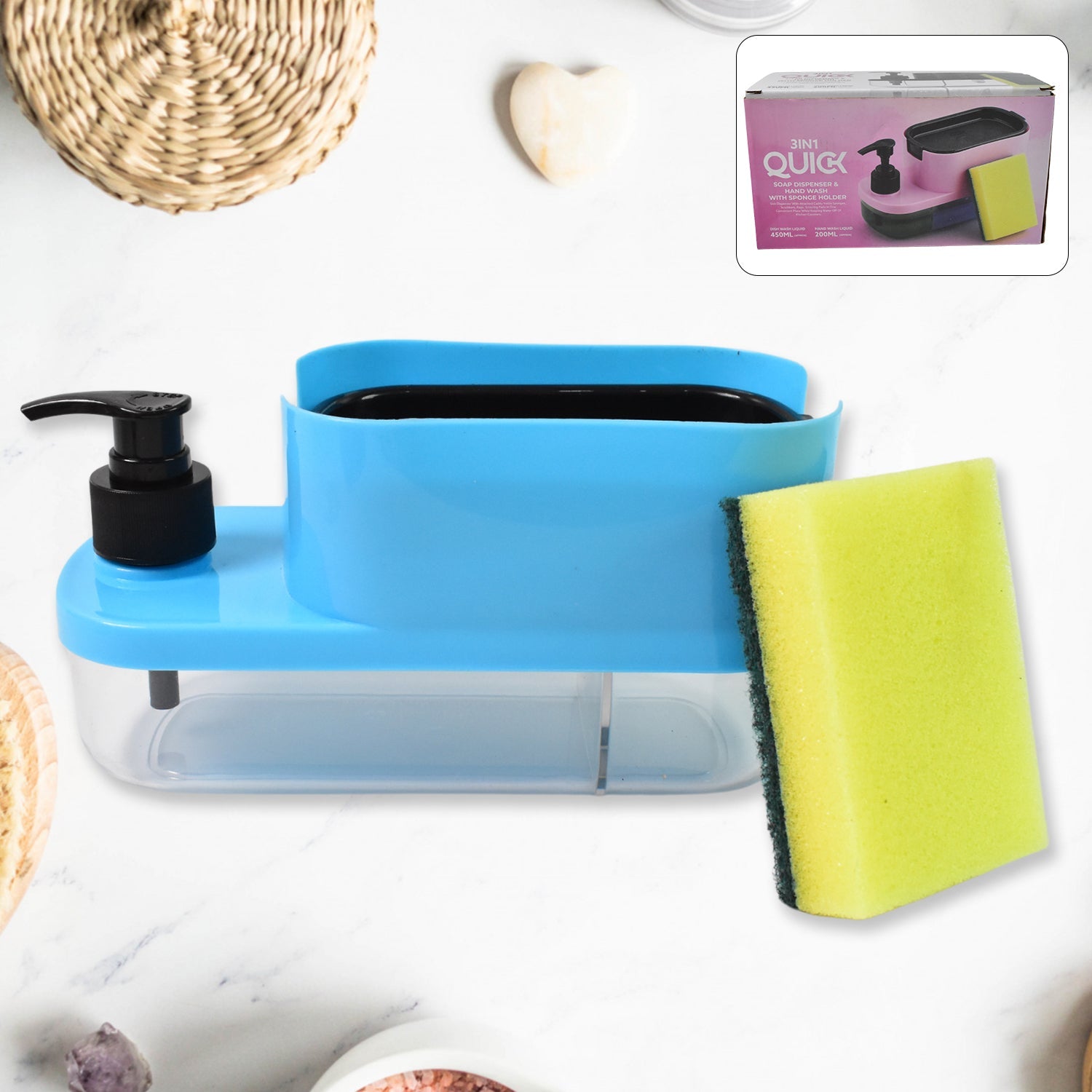 3-in-1 Soap Dispenser Kitchen & Bathroom Organizer | VelvetBubbles