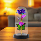 ALVENZA LED Preserved Rose – Romantic Decorative Light with Butterfly