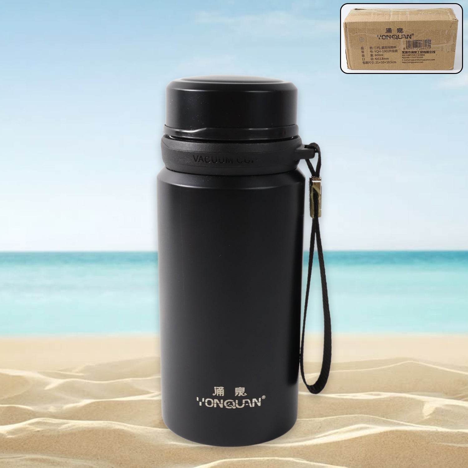 ALVENZA Stainless Steel Insulated Vacuum Bottle 600ml – Keeps Drinks Hot & Cold
