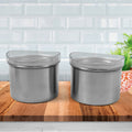 Airtight Stainless Steel Containers See-Through Lid, 500ML (Set of 2) | Konvex