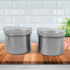 Airtight Stainless Steel Containers See-Through Lid, 500ML (Set of 2) | Konvex