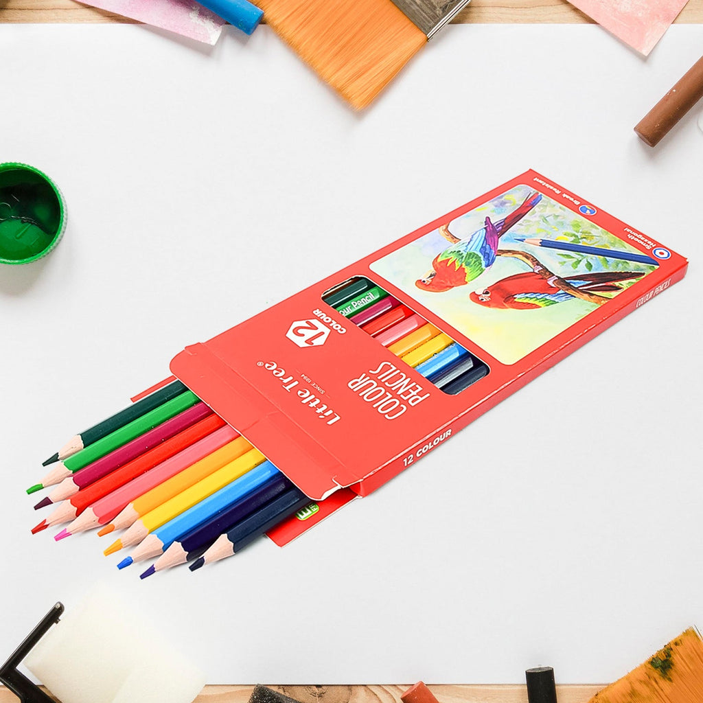 Colored Pencils Set 12 Vibrant Shades for Art | Craftily