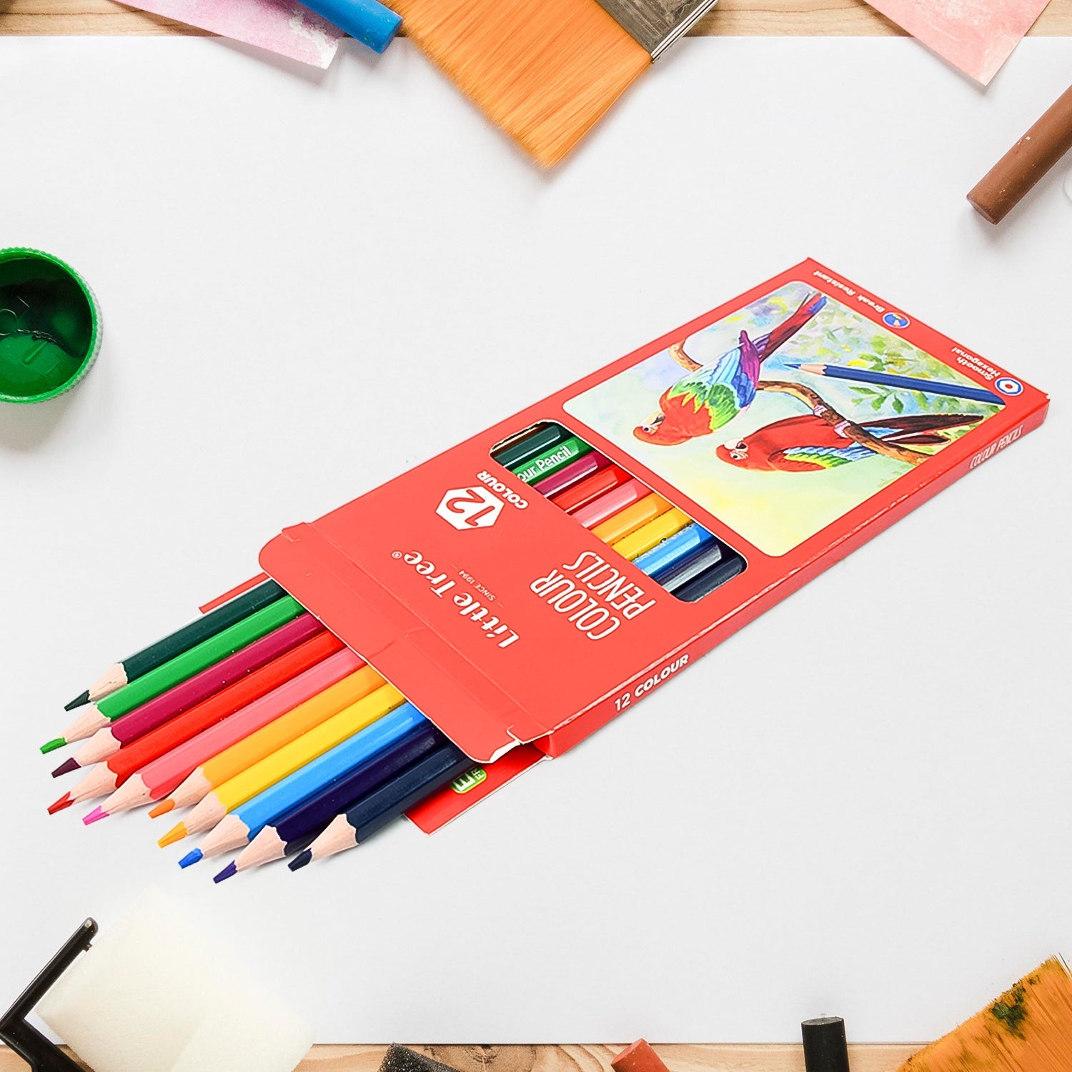 Colored Pencils Set 12 Vibrant Shades for Art | Craftily