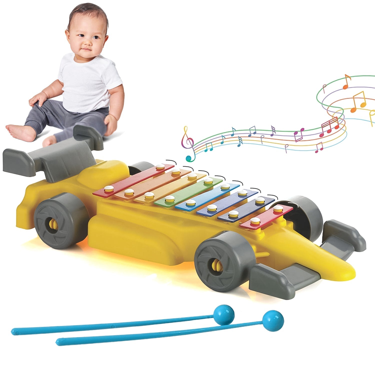 Kids Musical Car Xylophone 8-Key Plastic Instrument | Aditi