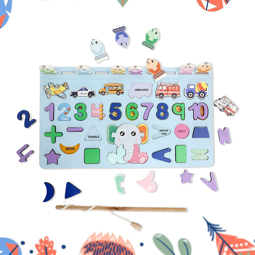 ALVENZA Wooden Number Puzzle – Magnetic Learning Board | Aditi
