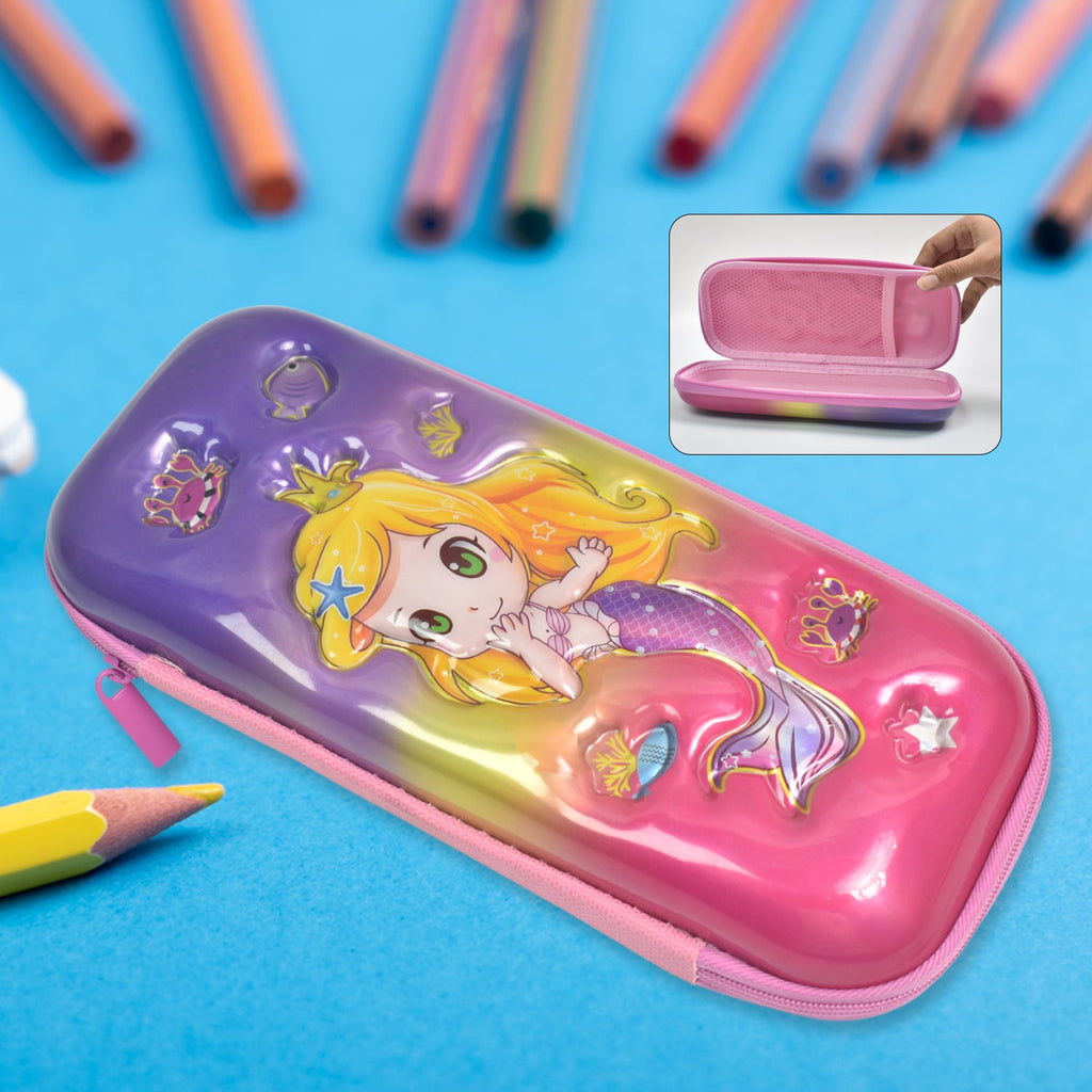 Cute Cartoon Pencil Case Durable Hard Shell with Zipper - Detail View 8
