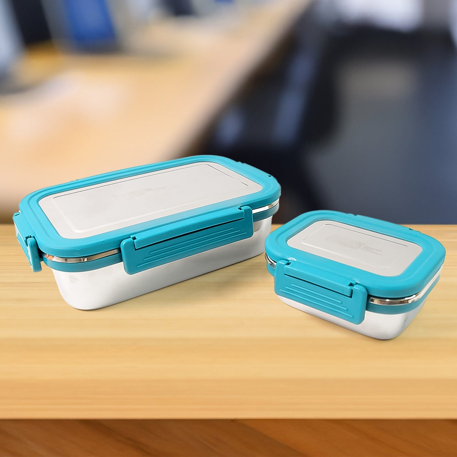 ALVENZA Stainless Steel Lunch Box – Durable Leak-Proof 2 Pc Set