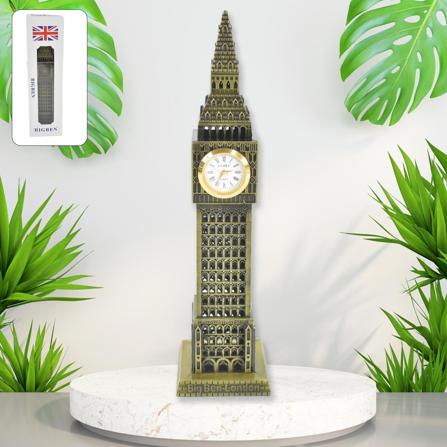 ALVENZA Big Ben Miniature Metal Statue – Elegant Home Decor Accent